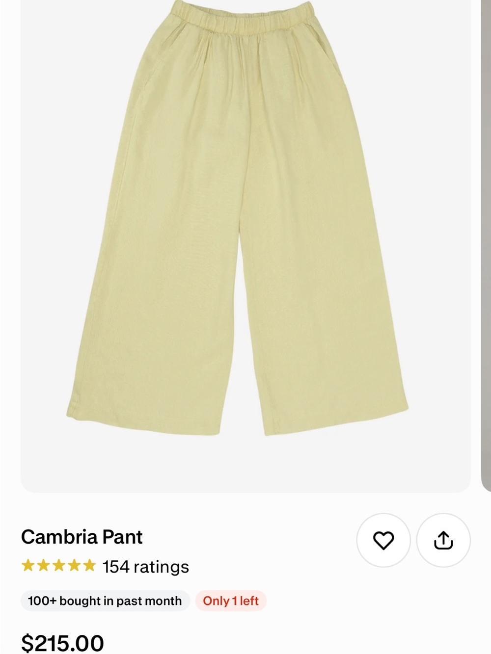 Jungmaven Cambria Wide-Leg Pants - Pale Yellow